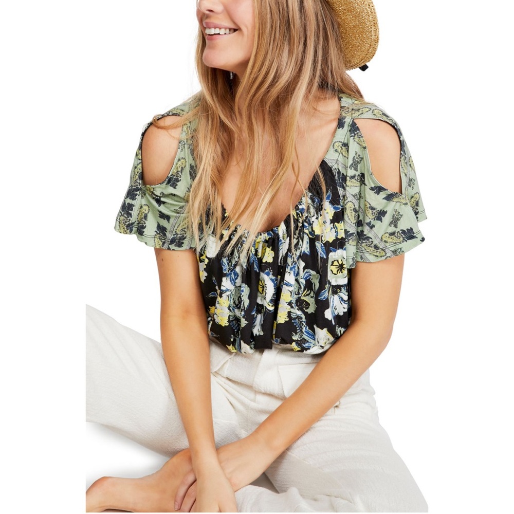 Free People Baja Babe Cold Shoulder Blouse